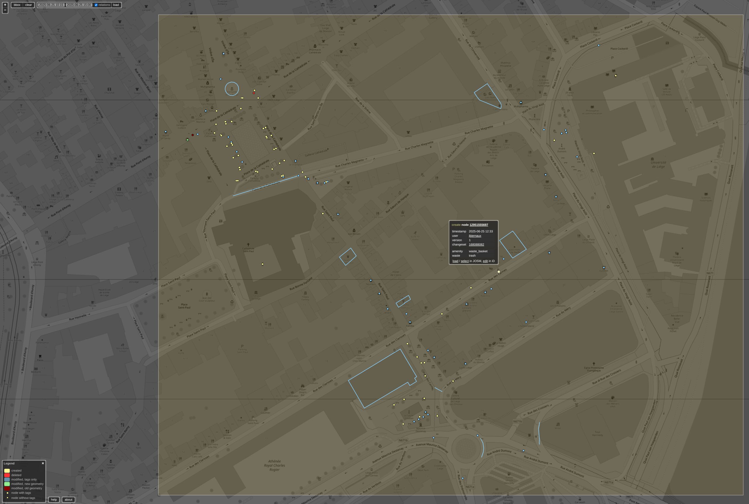 Capture d'cran du site Achavi qui met en vidence les modifications ralises lors de notre quatrieme activit.