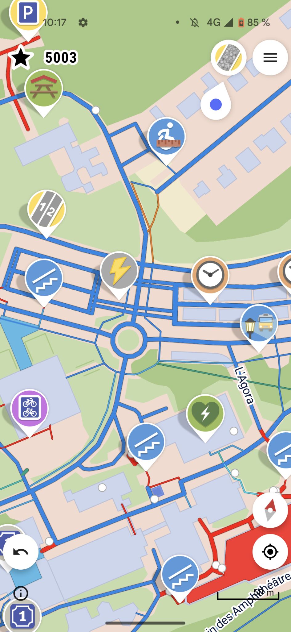 StreeComplete screenshot with details ULige Sart-Tilman Campus